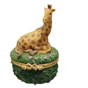 1998 Giraffe Hinged Miniature Trinket Box Figurine By Ranger International Corp